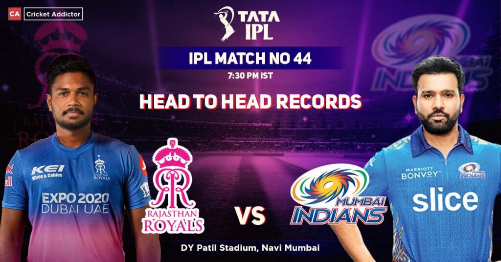 IPL 2022 RR vs MI Rajasthan Royals’ Head-to-Head Record Against Mumbai Indians